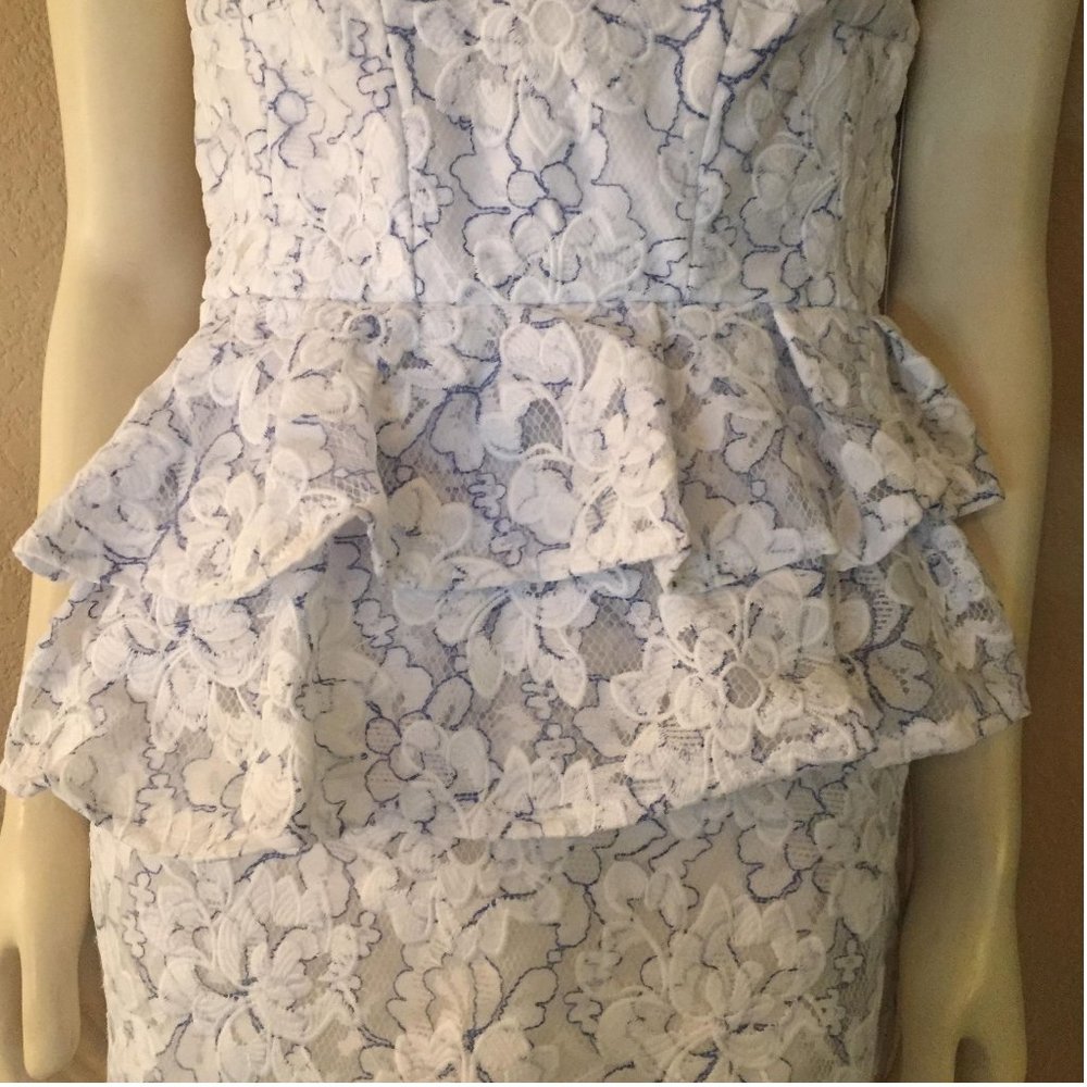 GIANNI BINI Women's Dress Janice Peplum Waist Organza Size 8 - Picture 12 of 14